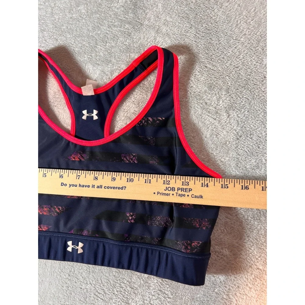 Under Armour Womens Compression Sports Bra Dark Blue Pink Large - Picture 6 of 9